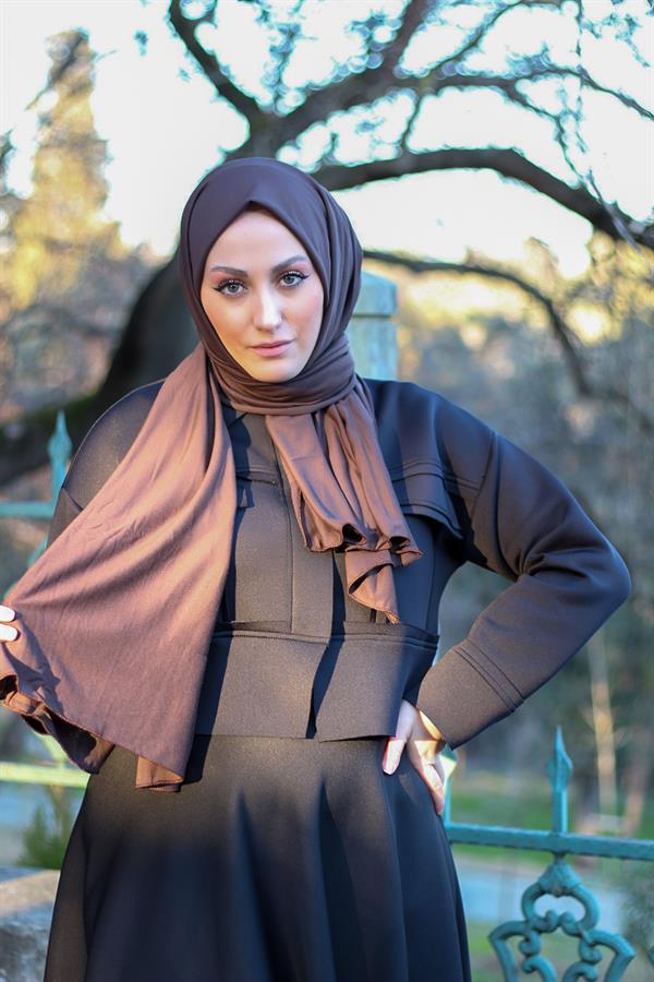 Sayra Shawl Kadın Kahverengi Süprem Penye Şal