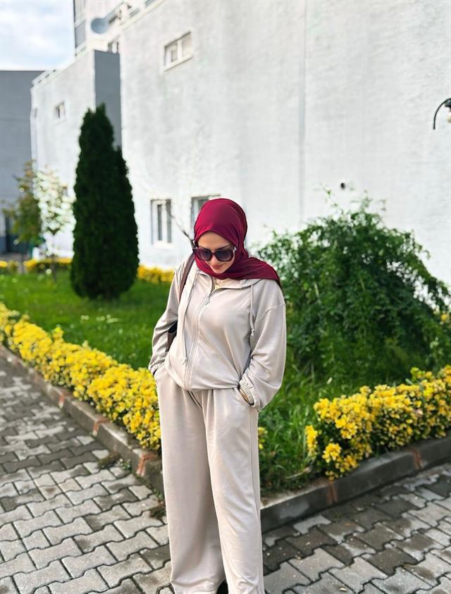 Sayra Shawl Zeynep Takım Krem