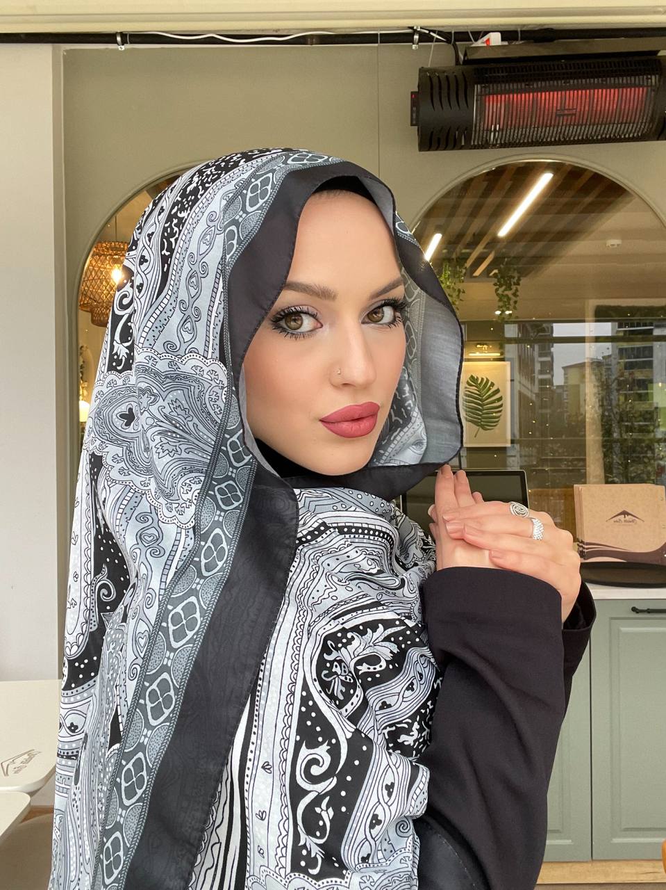 Soft Pamuklu Etro Şal Siyah