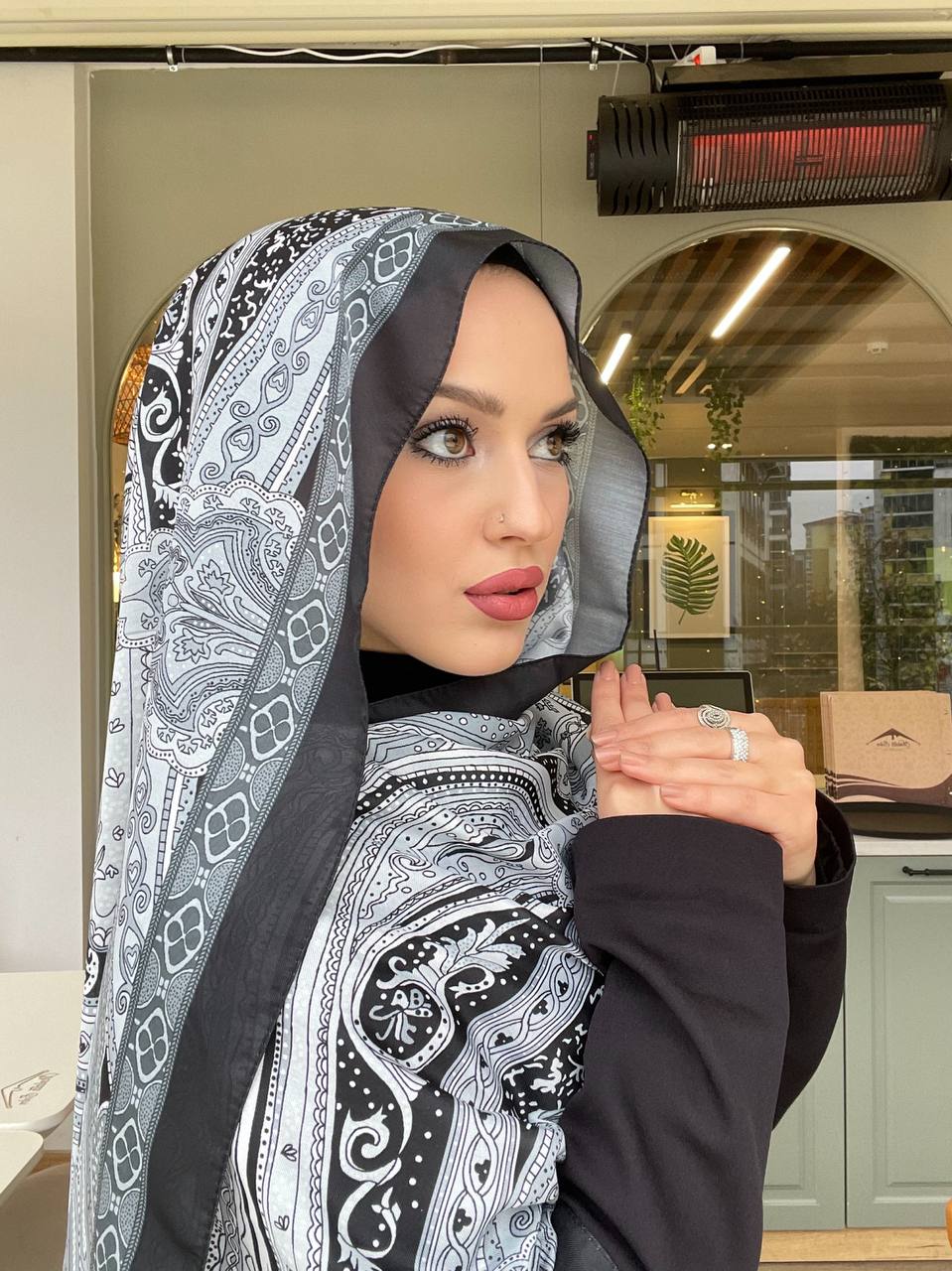 Soft Pamuklu Etro Şal Siyah
