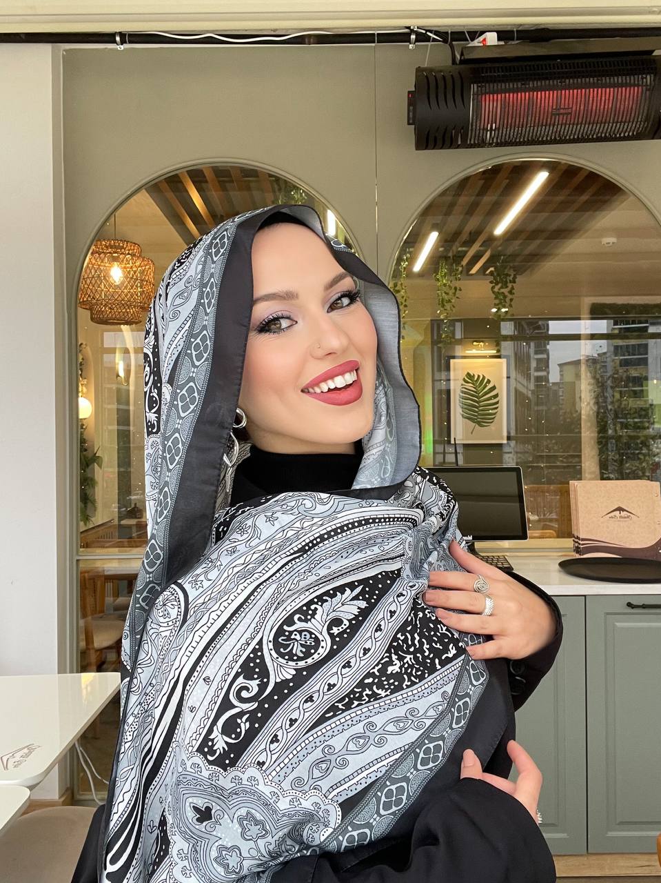 Soft Pamuklu Etro Şal Siyah