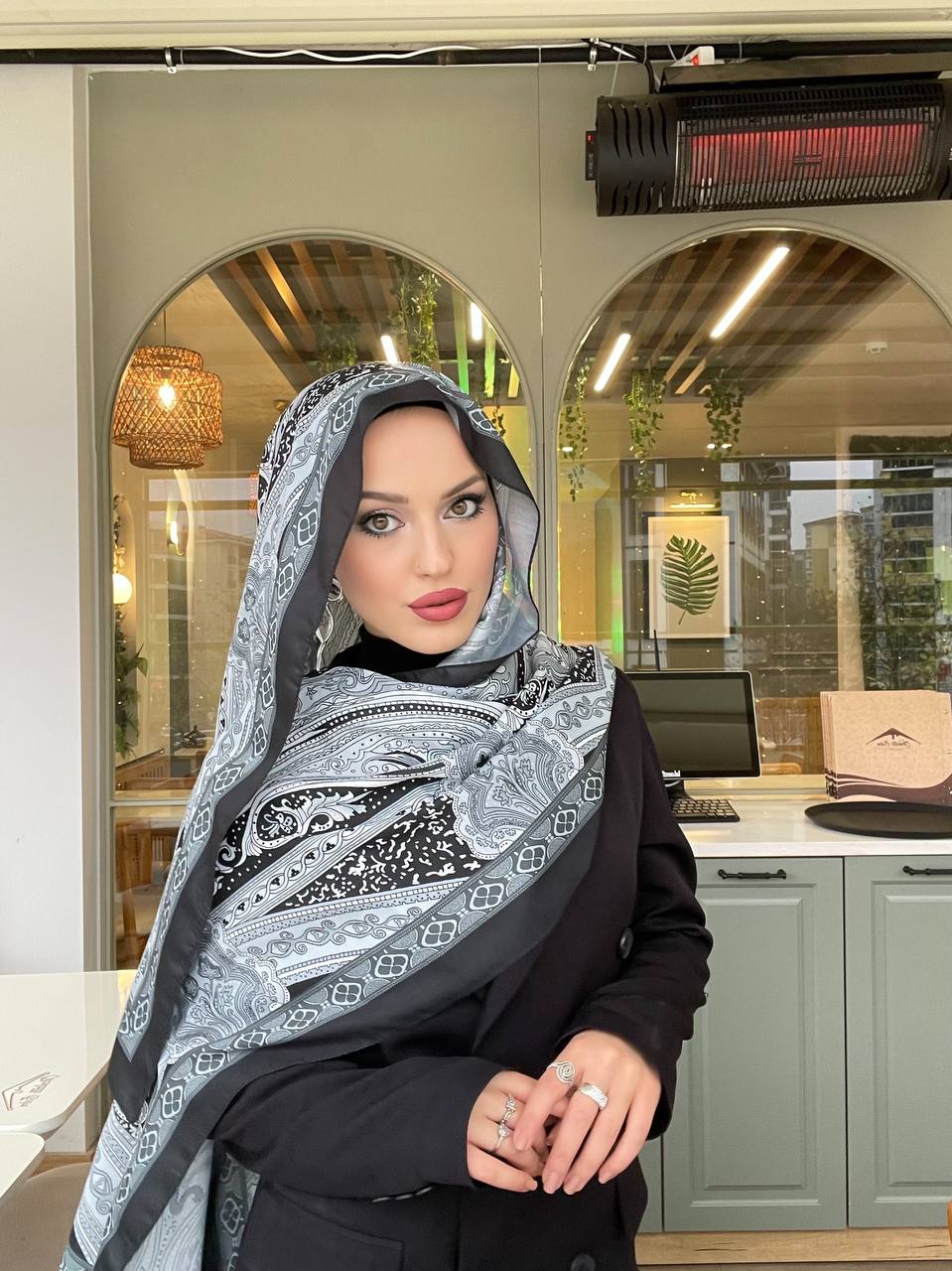 Soft Pamuklu Etro Şal Siyah