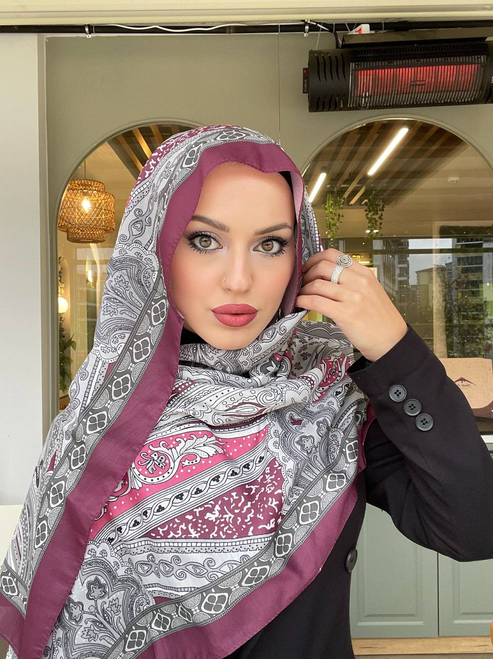Soft Pamuklu Etro Şal Bordo