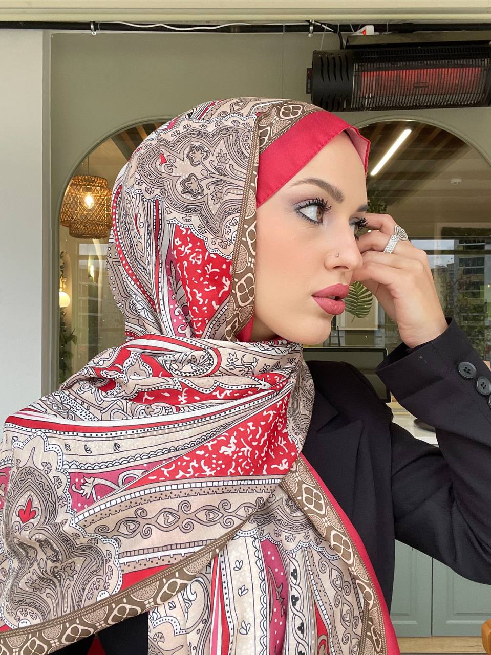 Soft Pamuklu Etro Şal Kırmızı