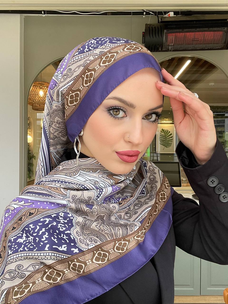 Soft Pamuklu Etro Şal Eflatun