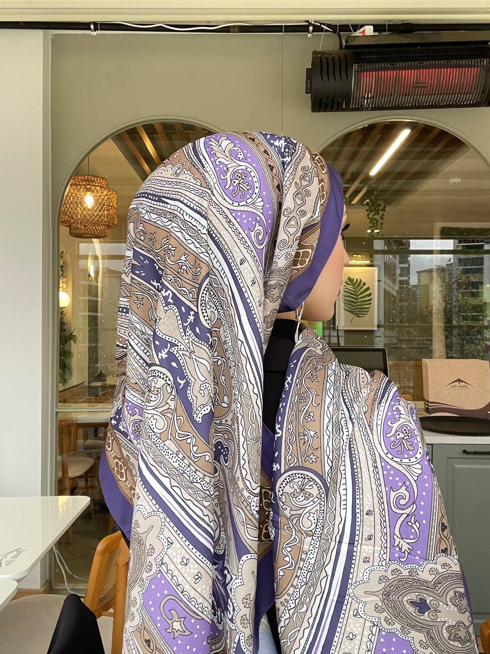 Soft Pamuklu Etro Şal Eflatun