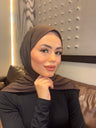 Taşlı Çıtçıtlı Şal Kahverengi