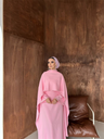 İnci Işıltılı Abiye Pembe