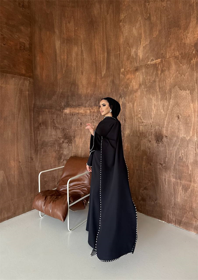 İnci Işıltılı Abiye Siyah