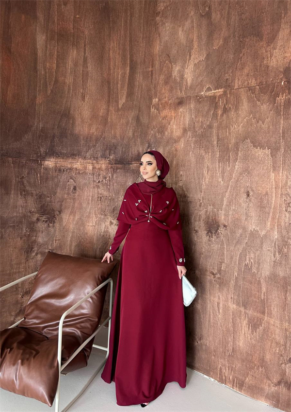 Leyla Abiye Bordo