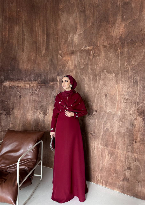 Leyla Abiye Bordo