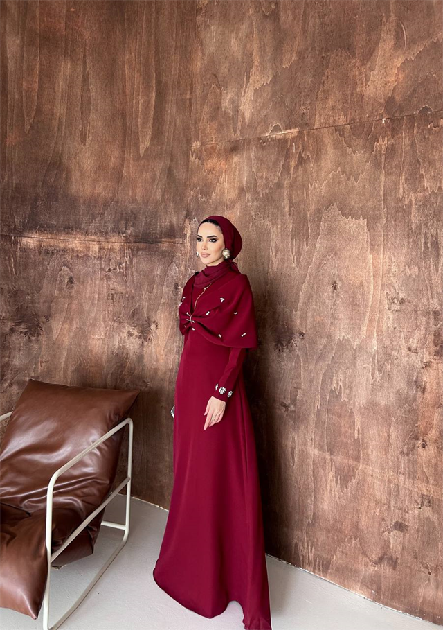 Leyla Abiye Bordo