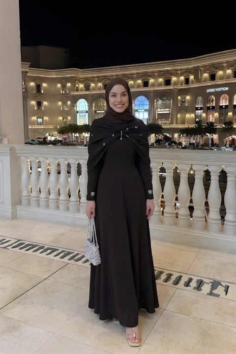 Leyla Abiye Kahverengi