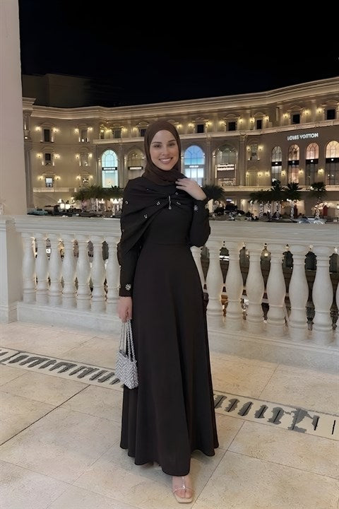 Leyla Abiye Kahverengi