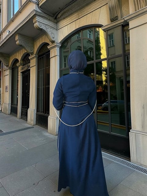 Parıltılı Abiye Lacivert
