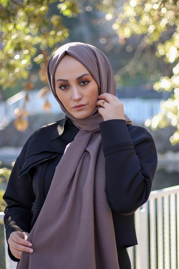 Sayra Shawl Kadın Açık Kahverengi Krep Şal SYR001
