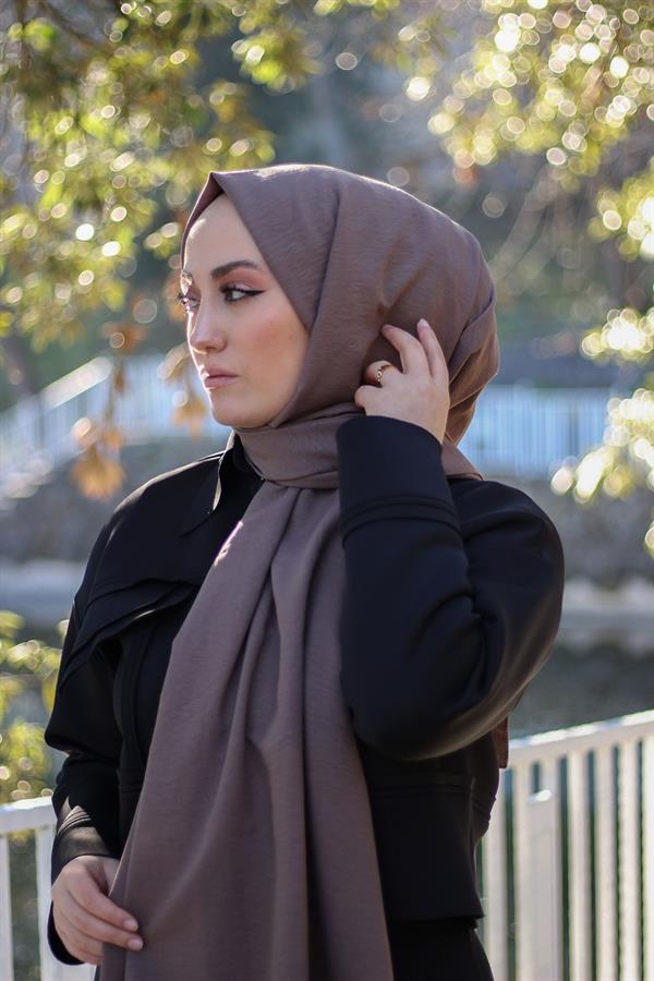 Sayra Shawl Kadın Açık Kahverengi Krep Şal SYR001