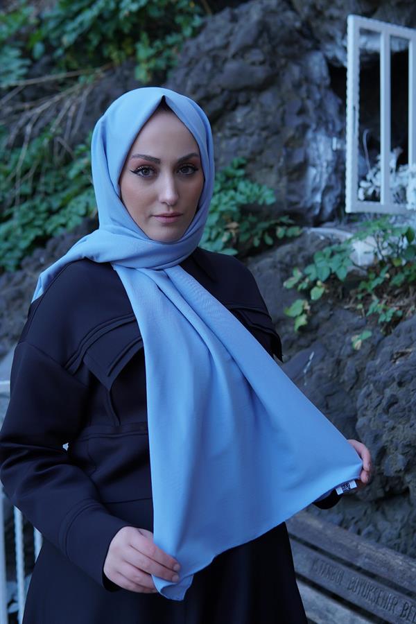 Sayra Shawl Kadın Açık Mavi Krep Şal