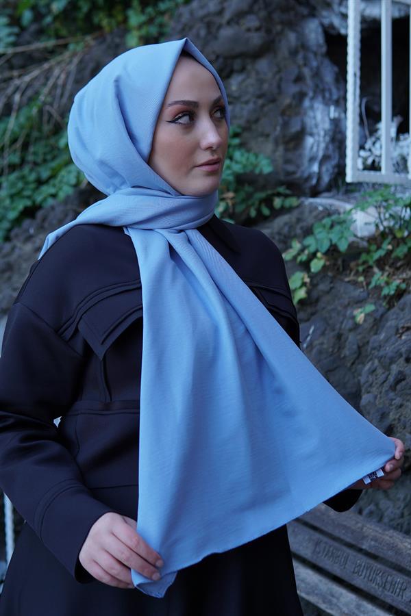 Sayra Shawl Kadın Açık Mavi Krep Şal