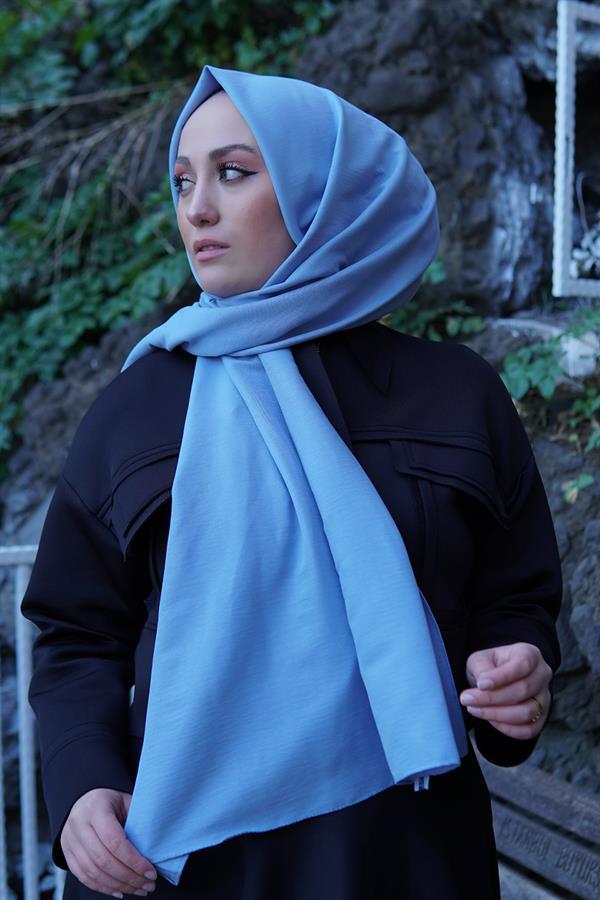 Sayra Shawl Kadın Açık Mavi Krep Şal