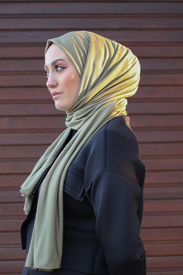 Sayra Shawl Kadın Asker Yeşili Süprem Penye Şal