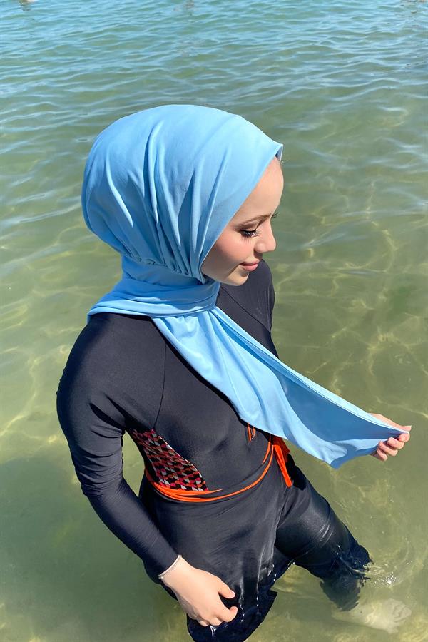 Sayra Shawl Kadın Bebe Mavisi Sandy Kumaş Hazır Şal