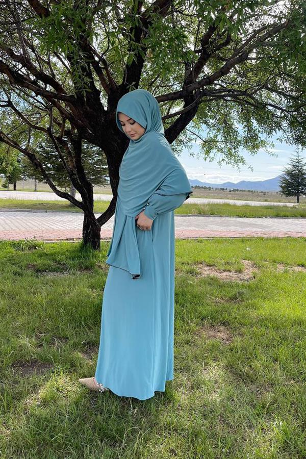 Sayra Shawl Kadın Mint Şallı Ferace SYR006
