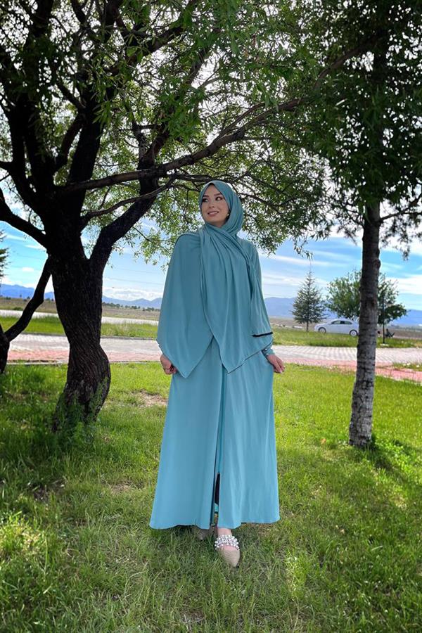 Sayra Shawl Kadın Mint Şallı Ferace SYR006