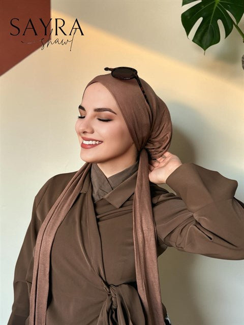 Sayra Shawl Kadın Bonetak Kahverengi