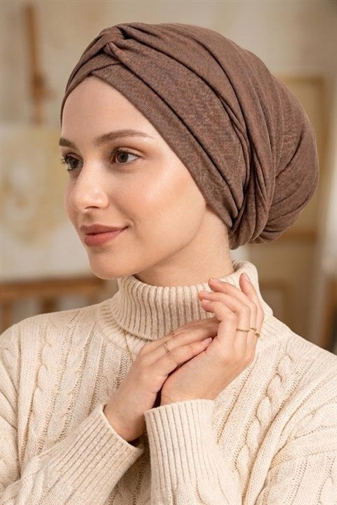 Sayra Shawl Kadın Bonetak Kahverengi