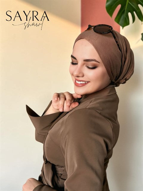 Sayra Shawl Kadın Bonetak Kahverengi