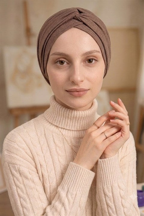 Sayra Shawl Kadın Bonetak Kahverengi