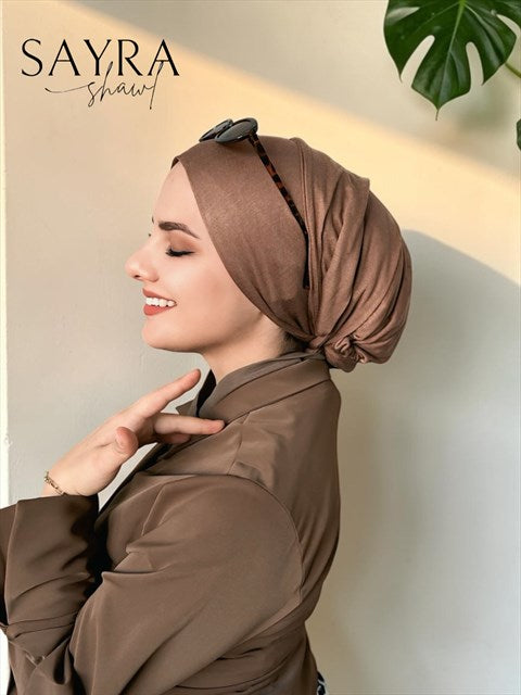 Sayra Shawl Kadın Bonetak Kahverengi