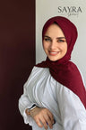 Sayra Shawl Kadın Bordo Çıtçıtlı Hazır Şal