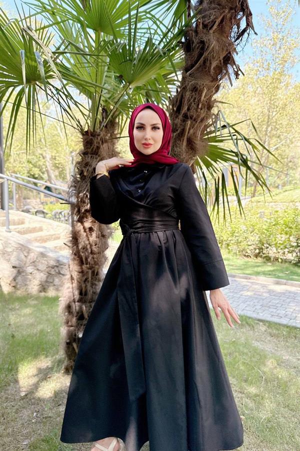 Sayra Shawl Kadın Bordo Likralı Kumaş Hazır Çıtçıtlı Şal SYR008