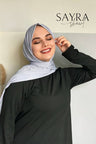 Sayra Shawl Kadın Buz Gri Çıtçıtlı Hazır Şal