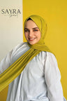 Sayra Shawl Kadın Fıstık Yeşil Likralı Hazır Çıtçıtlı Şal