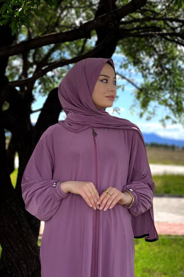 Sayra Shawl Kadın Gül Kurusu Şallı Ferace SYR006