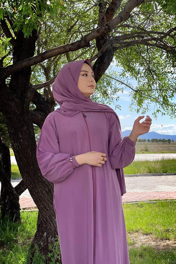 Sayra Shawl Kadın Gül Kurusu Şallı Ferace SYR006