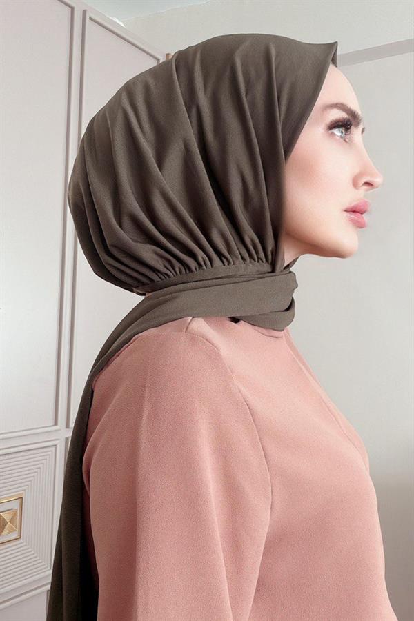 Sayra Shawl Kadın Haki Likralı Kumaş Hazır Çıtçıtlı Şal SYR008