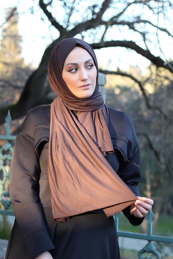 Sayra Shawl Kadın Kahverengi Süprem Penye Şal
