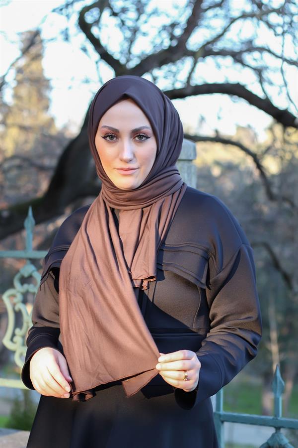 Sayra Shawl Kadın Kahverengi Süprem Penye Şal