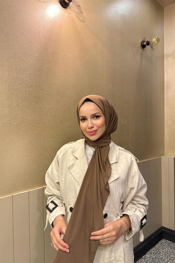 Sayra Shawl Kadın Karamel Sandy Kumaş Hazır Şal