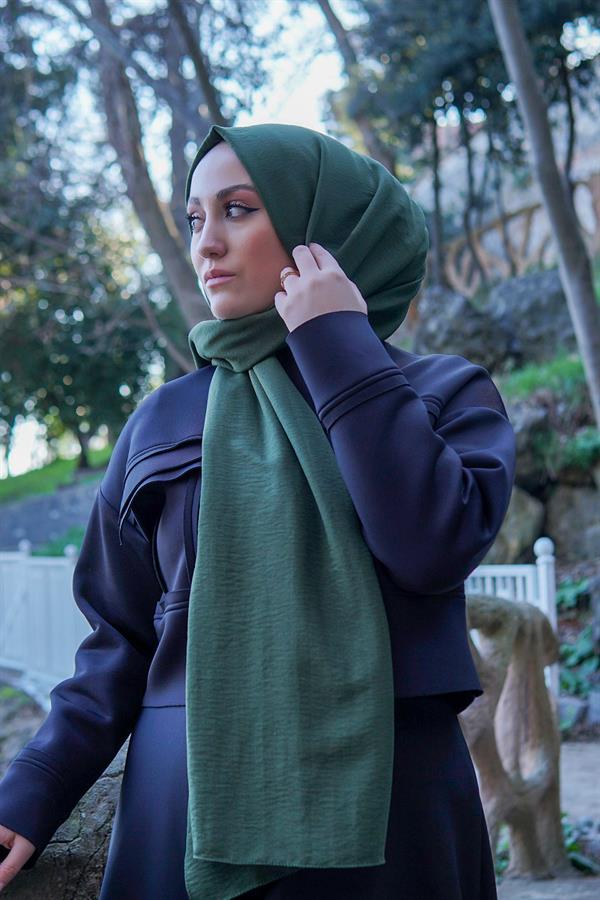 Sayra Shawl Kadın Koyu Yeşil Krep Şal