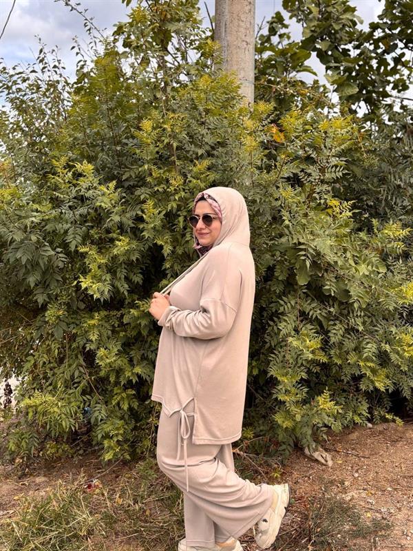 Sayra Shawl Krem Buğlem Takım