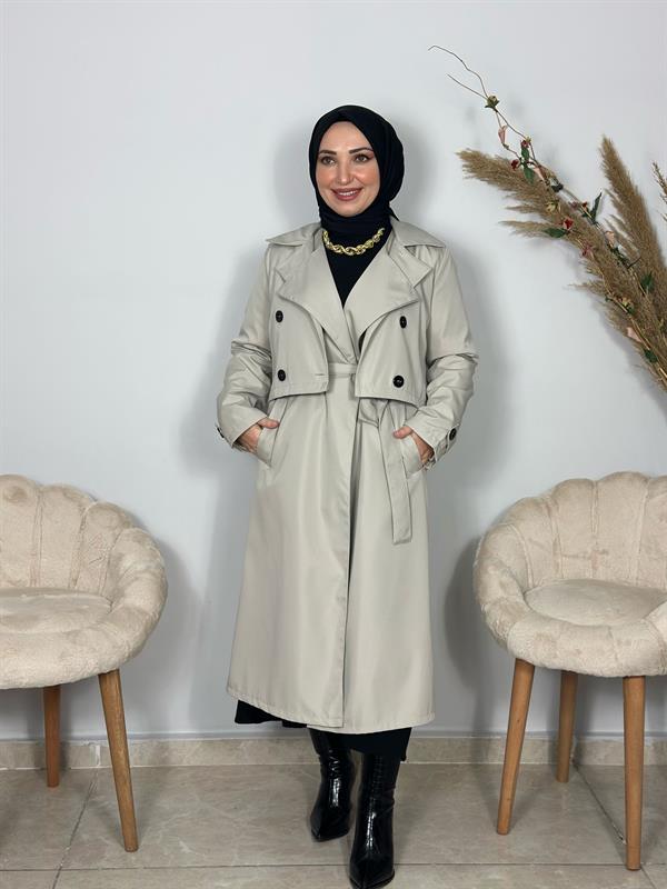 Sayra Shawl Kadın Krem Trençkot