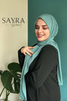 Sayra Shawl Kadın Küf Yeşili Likralı Kumaş Hazır Çıtçıtlı Şal SYR008