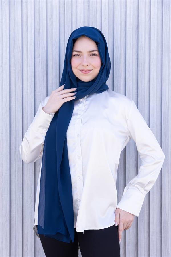 Sayra Shawl Kadın Lacivert Boneli Şal