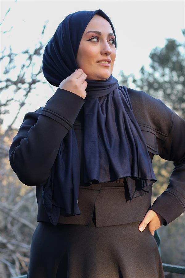 Sayra Shawl Kadın Lacivert Süprem Penye Şal