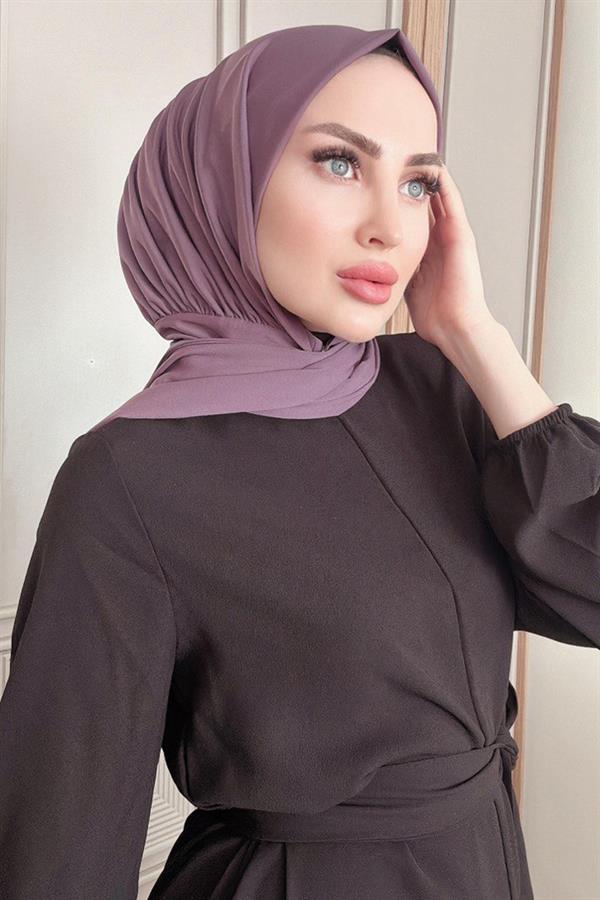 Sayra Shawl Kadın Lavanta Likralı Kumaş Hazır Çıtçıtlı Şal SYR008